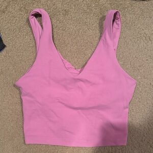 Athleta Pink V-Neck Cropped Tank
